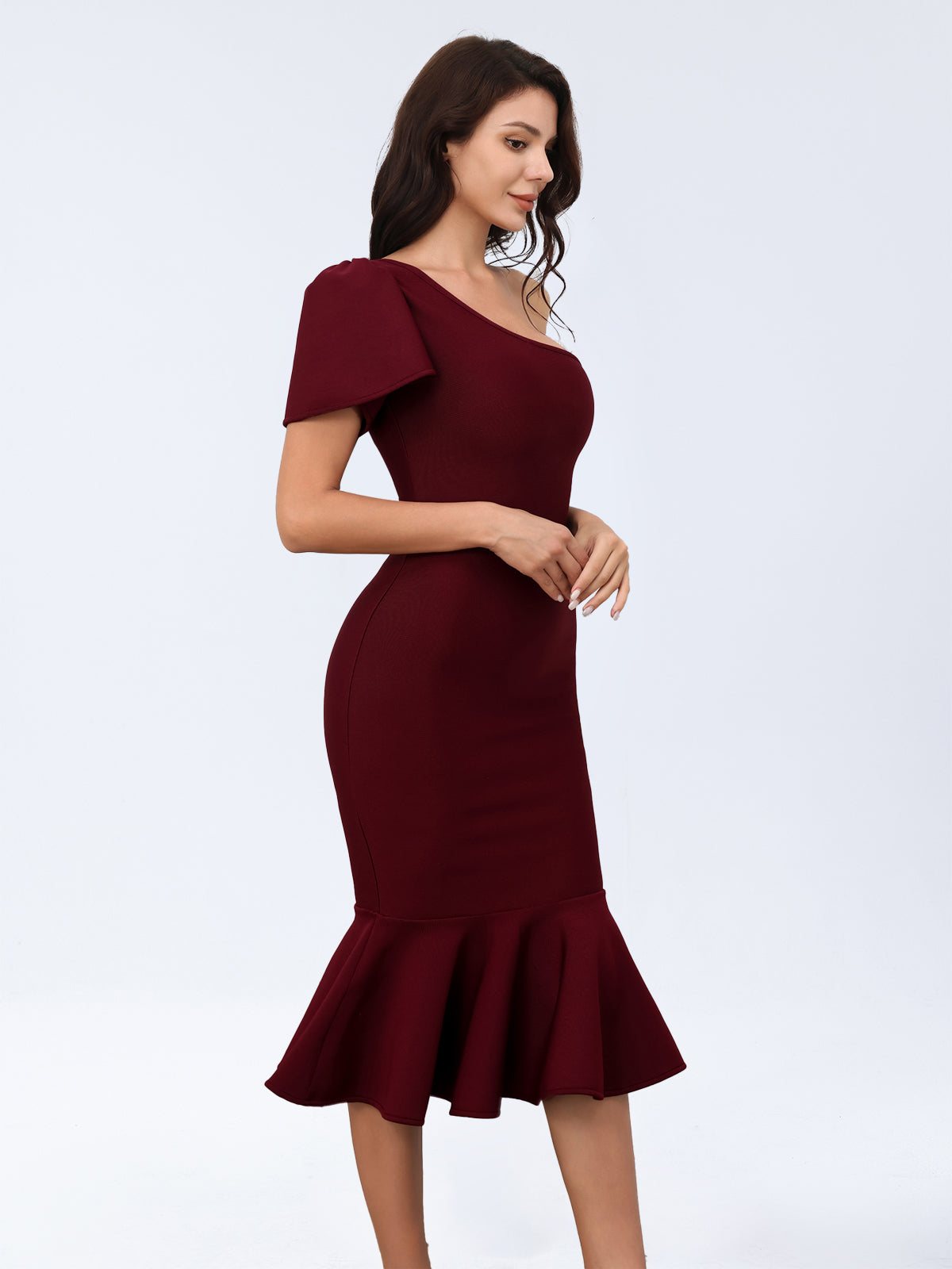 One Shoulder Fishtail Dress