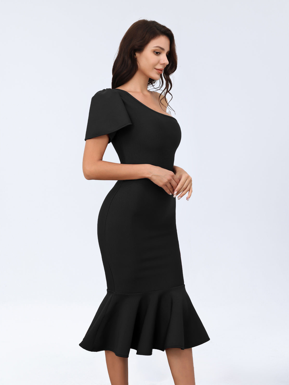 One Shoulder Fishtail Dress